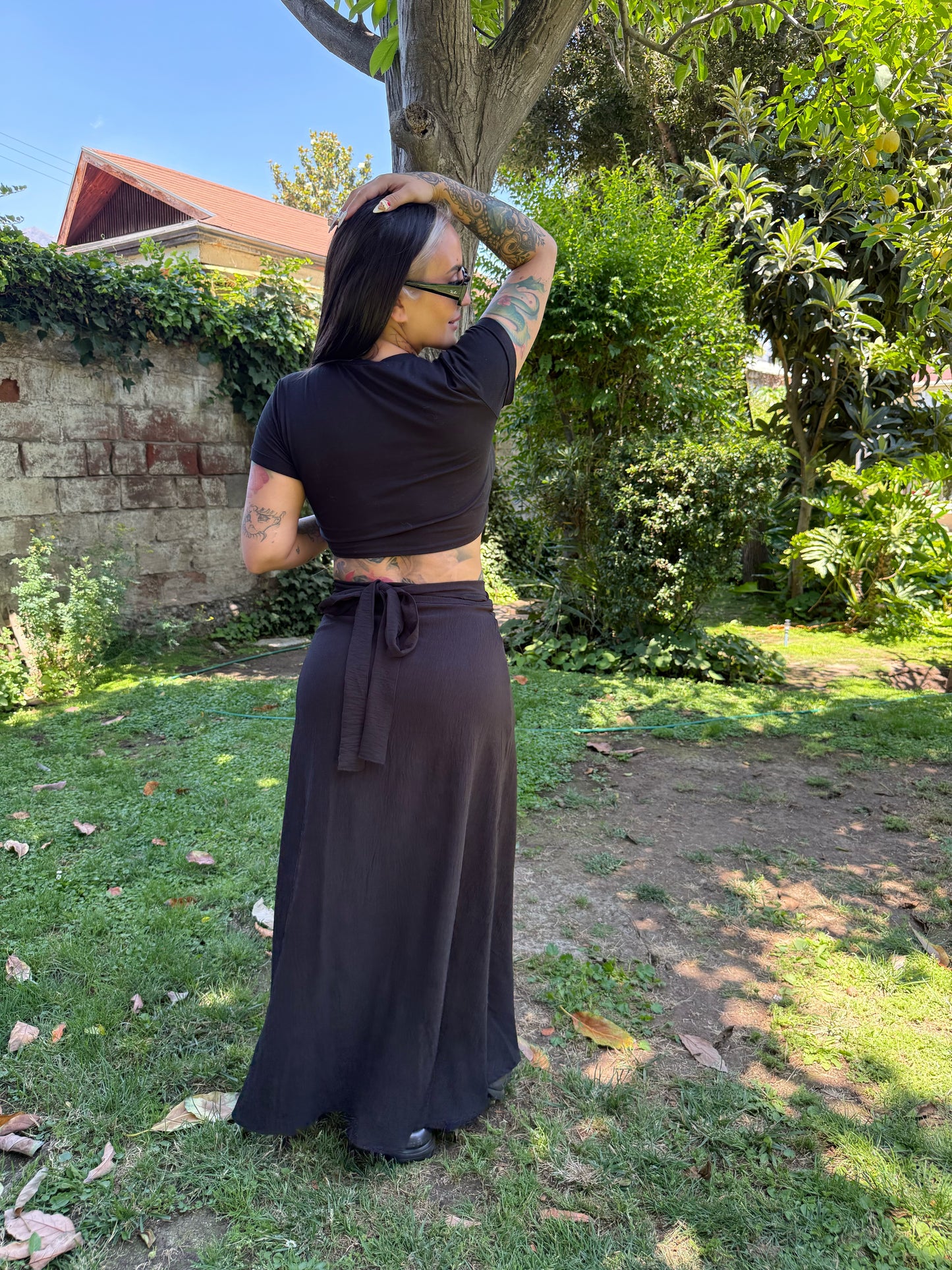 Maxi Falda Ajustable - Negro Sofisticado